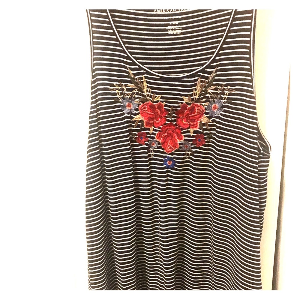 AE comfy tank floral embroidery